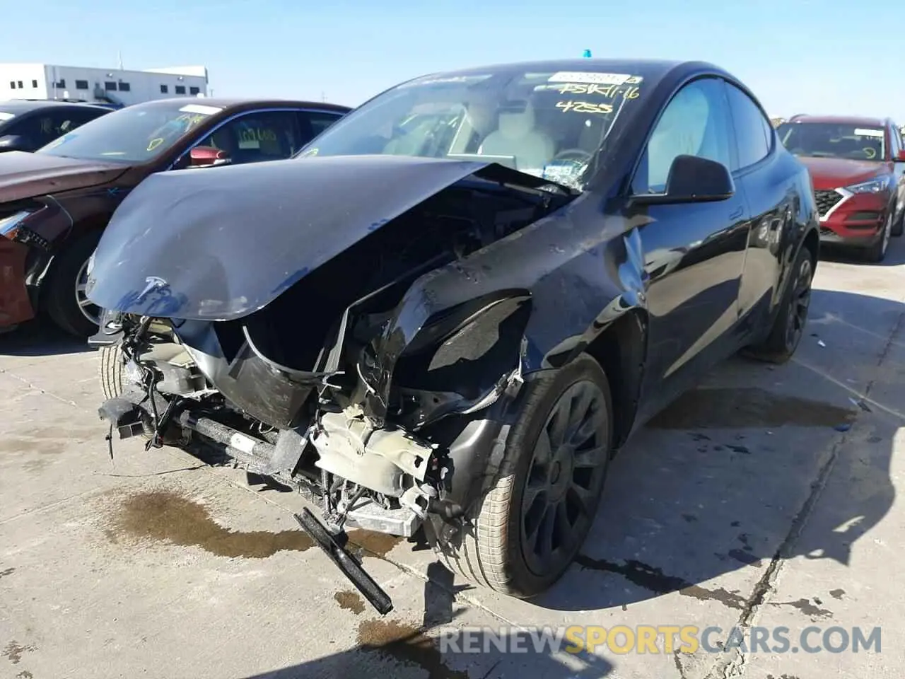 2 Photograph of a damaged car 5YJYGDEE1MF284255 TESLA MODEL Y 2021