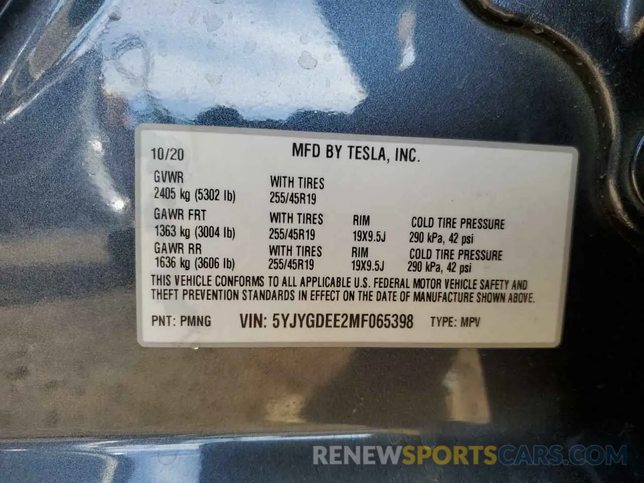 13 Фотография поврежденного автомобиля 5YJYGDEE2MF065398 TESLA MODEL Y 2021