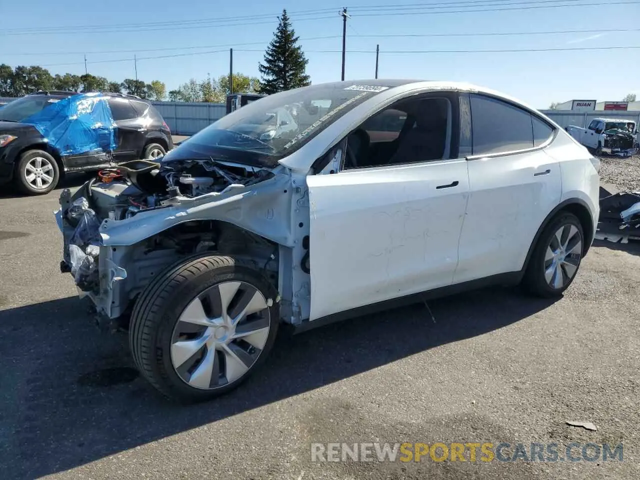1 Photograph of a damaged car 5YJYGDEE2MF083240 TESLA MODEL Y 2021