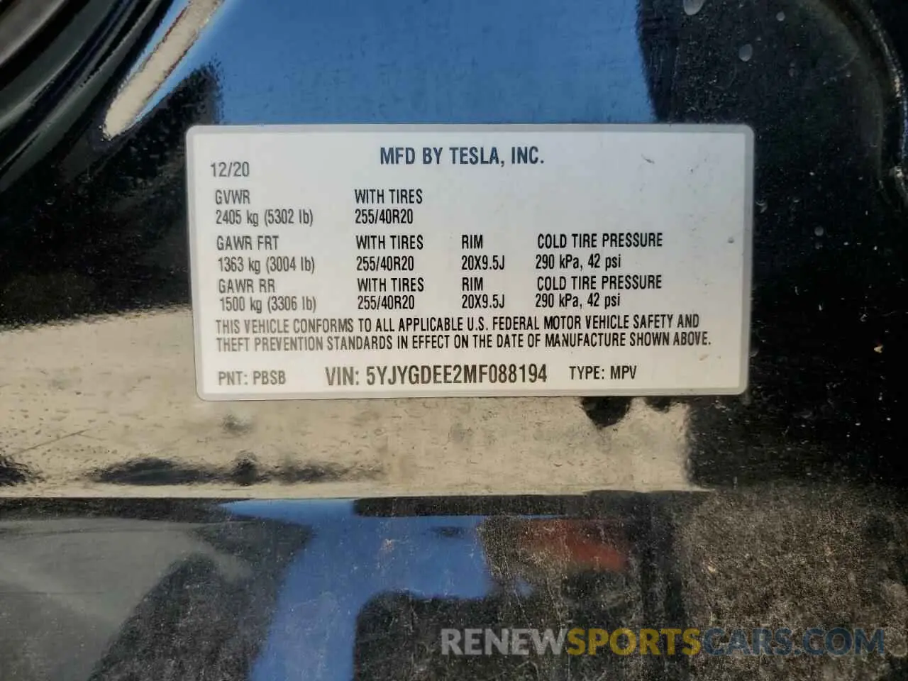 14 Фотография поврежденного автомобиля 5YJYGDEE2MF088194 TESLA MODEL Y 2021