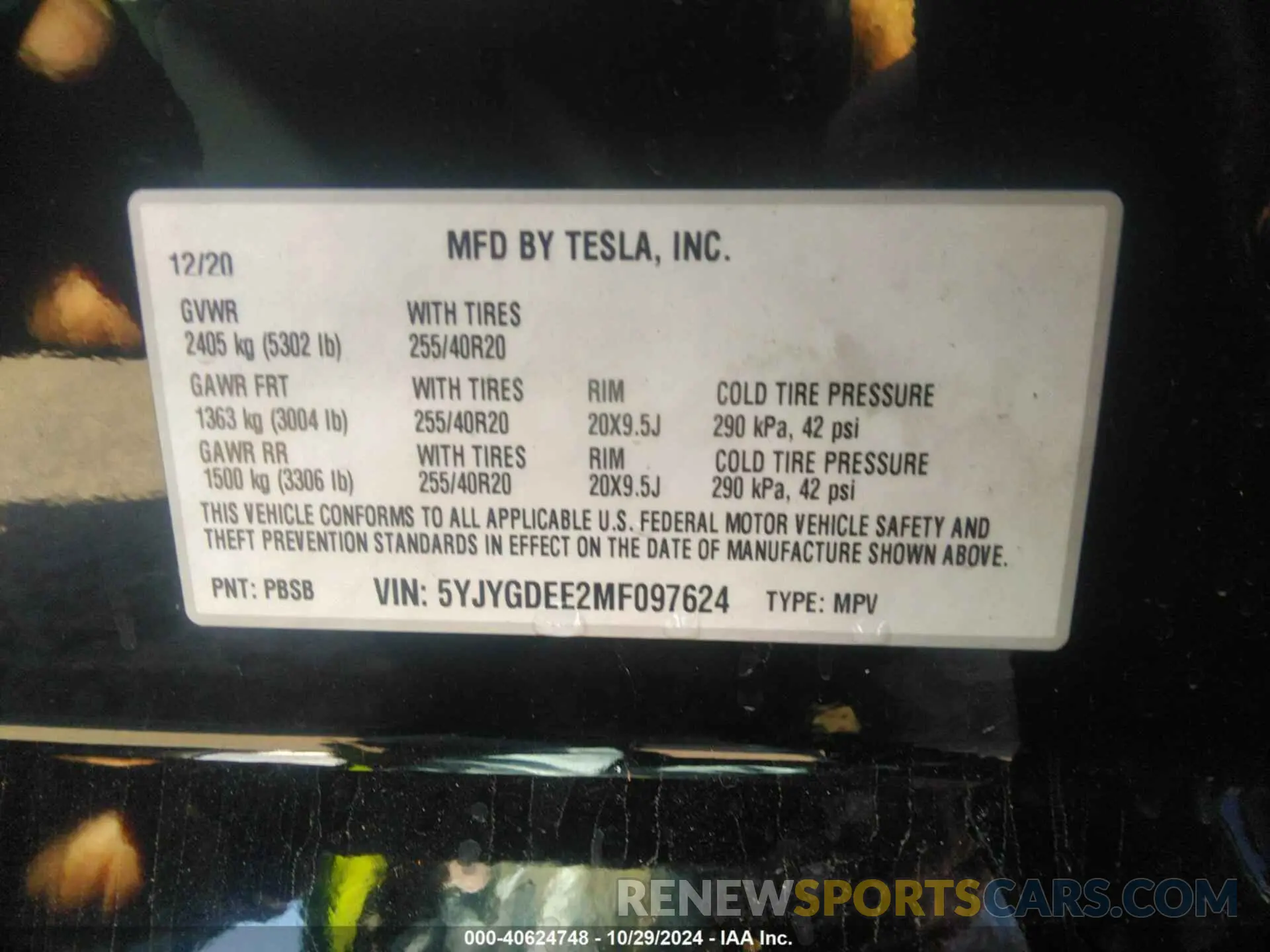 9 Фотография поврежденного автомобиля 5YJYGDEE2MF097624 TESLA MODEL Y 2021