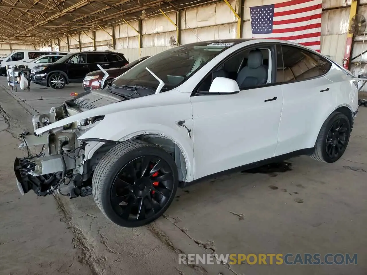 1 Photograph of a damaged car 5YJYGDEE2MF243858 TESLA MODEL Y 2021