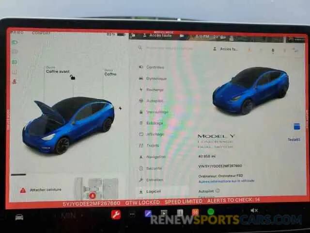 9 Фотография поврежденного автомобиля 5YJYGDEE2MF267660 TESLA MODEL Y 2021