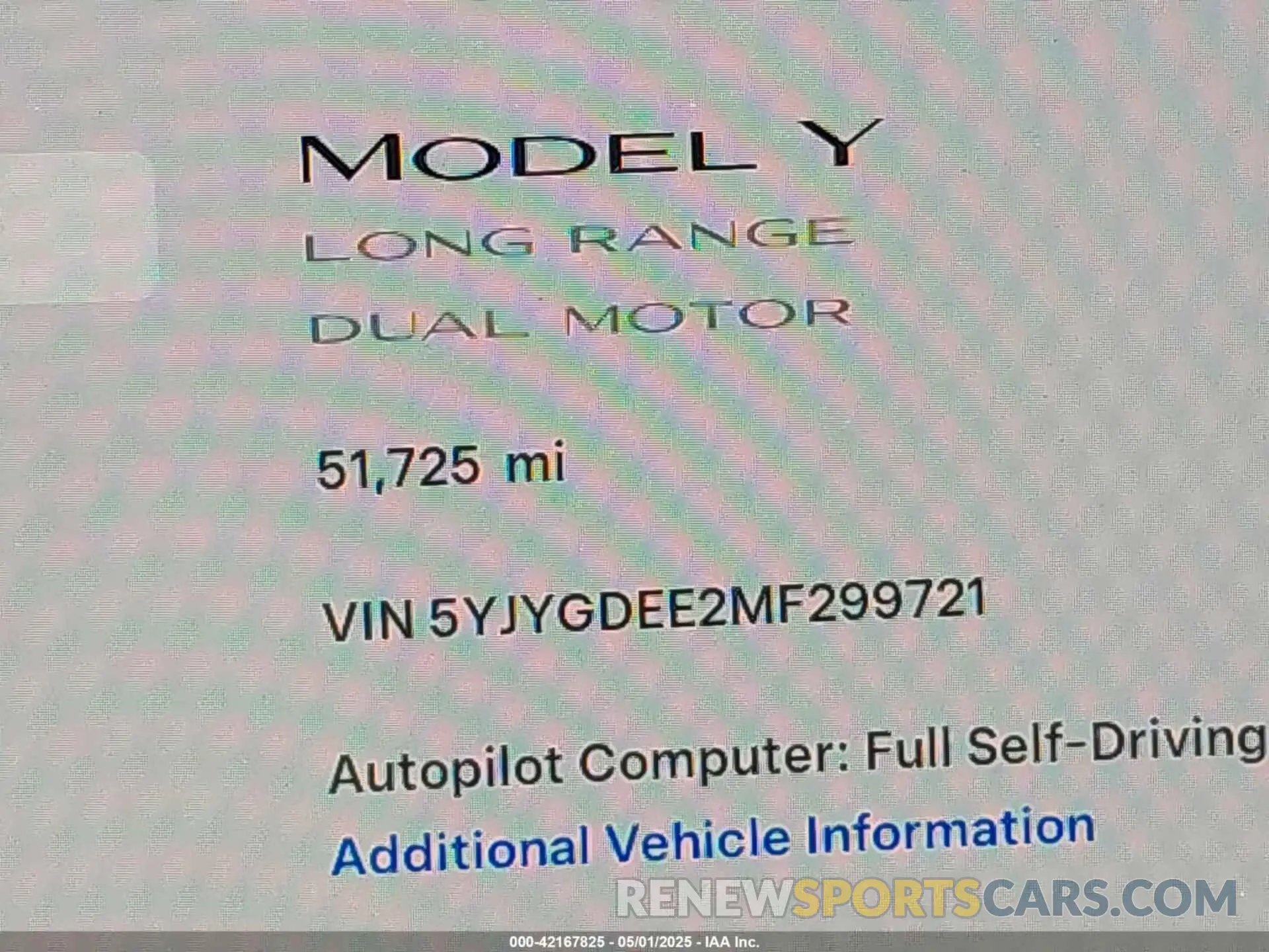 15 Photograph of a damaged car 5YJYGDEE2MF299721 TESLA MODEL Y 2021