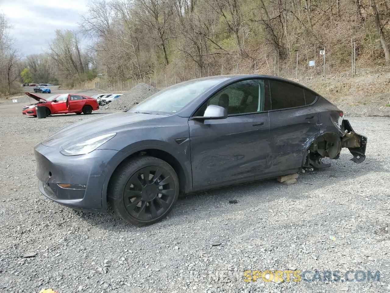 1 Фотография поврежденного автомобиля 5YJYGDEE3MF064762 TESLA MODEL Y 2021
