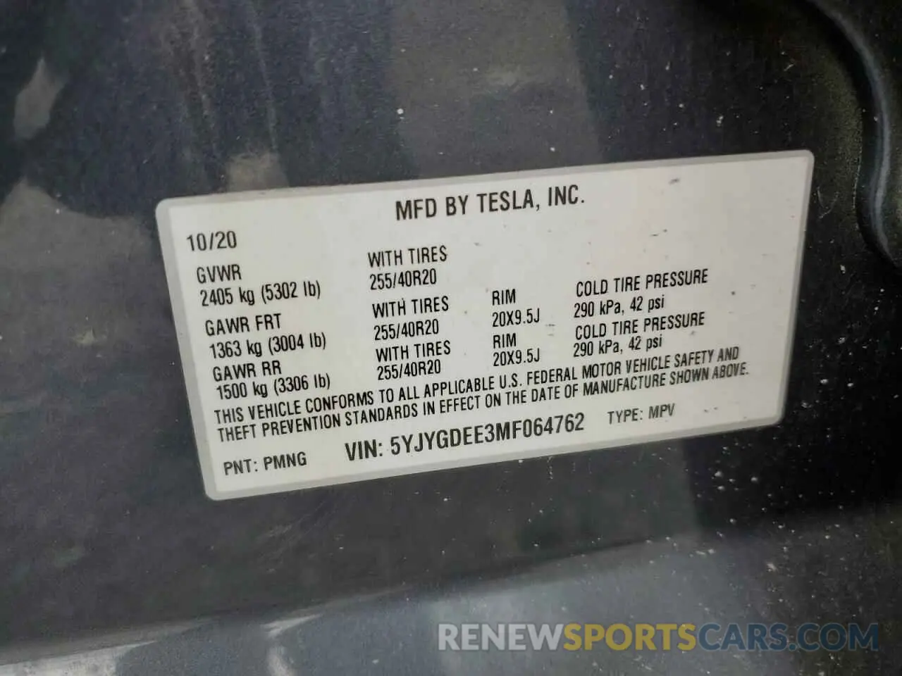13 Фотография поврежденного автомобиля 5YJYGDEE3MF064762 TESLA MODEL Y 2021