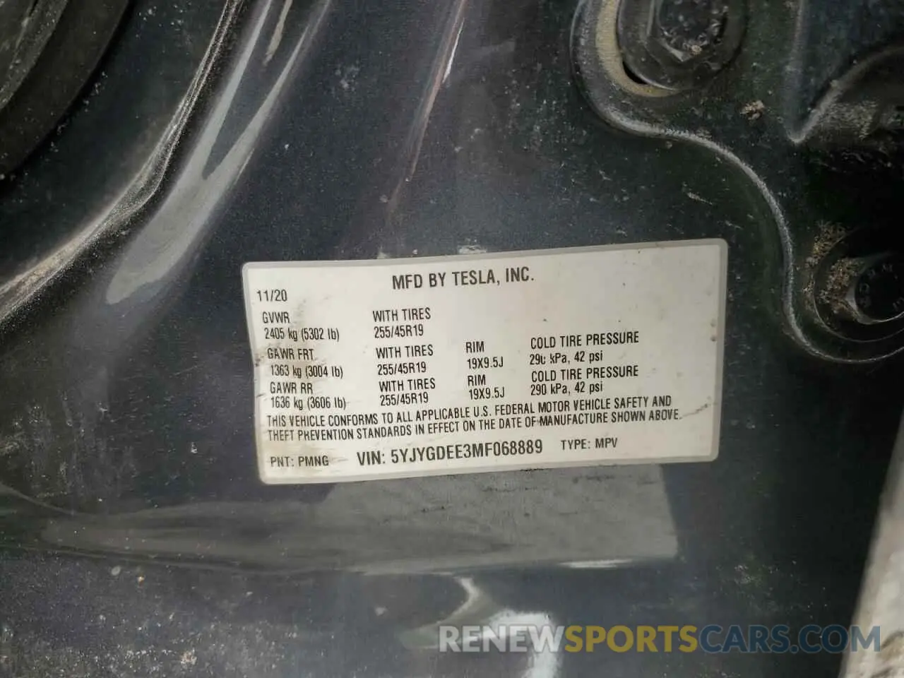 12 Photograph of a damaged car 5YJYGDEE3MF068889 TESLA MODEL Y 2021