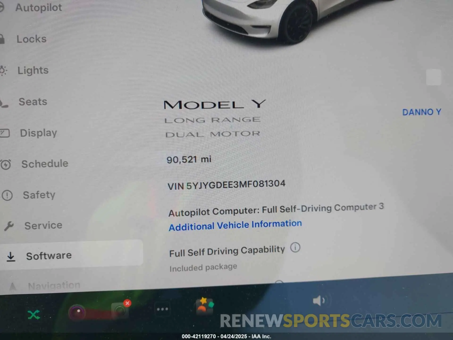 7 Фотография поврежденного автомобиля 5YJYGDEE3MF081304 TESLA MODEL Y 2021