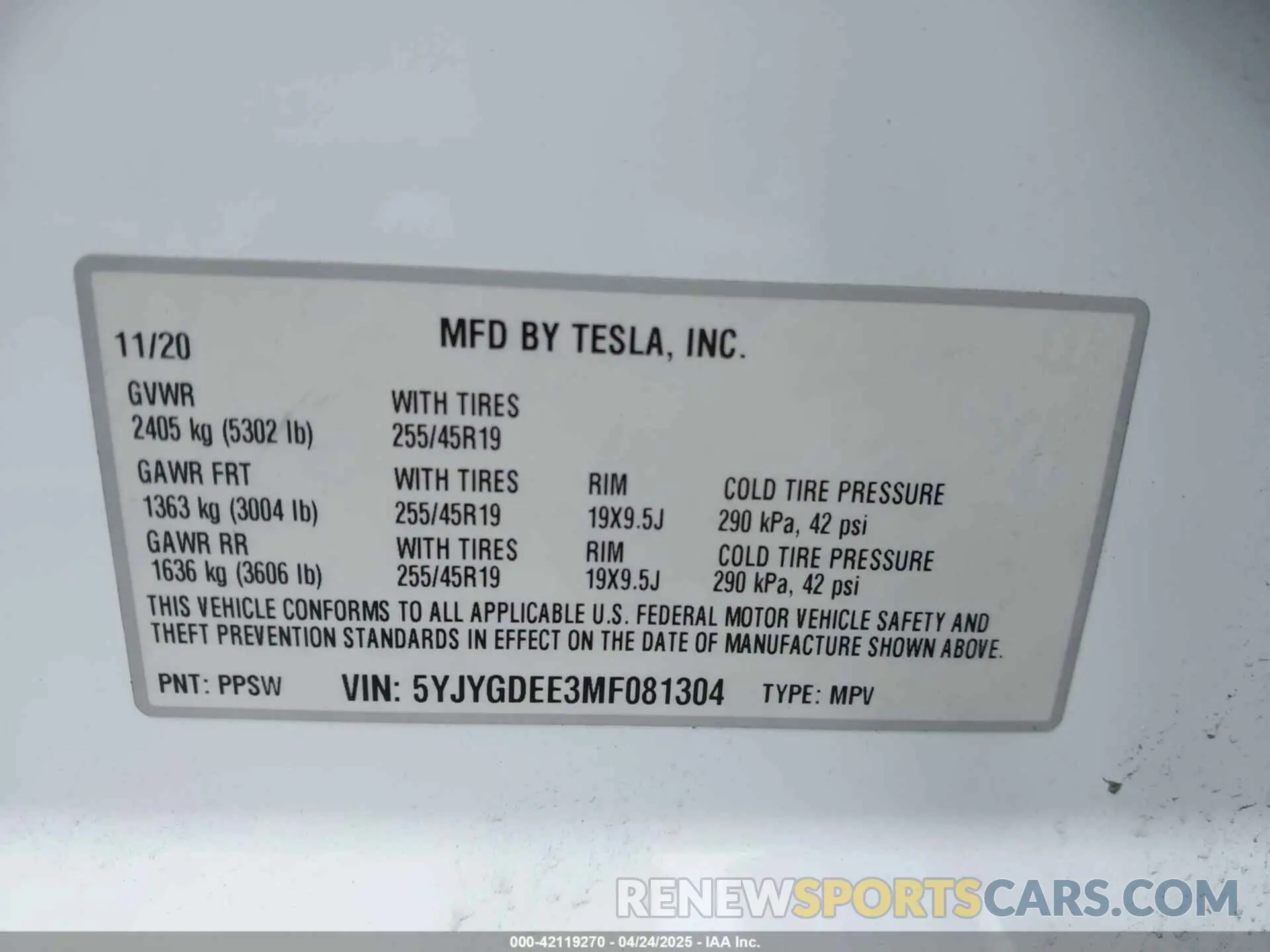 9 Фотография поврежденного автомобиля 5YJYGDEE3MF081304 TESLA MODEL Y 2021