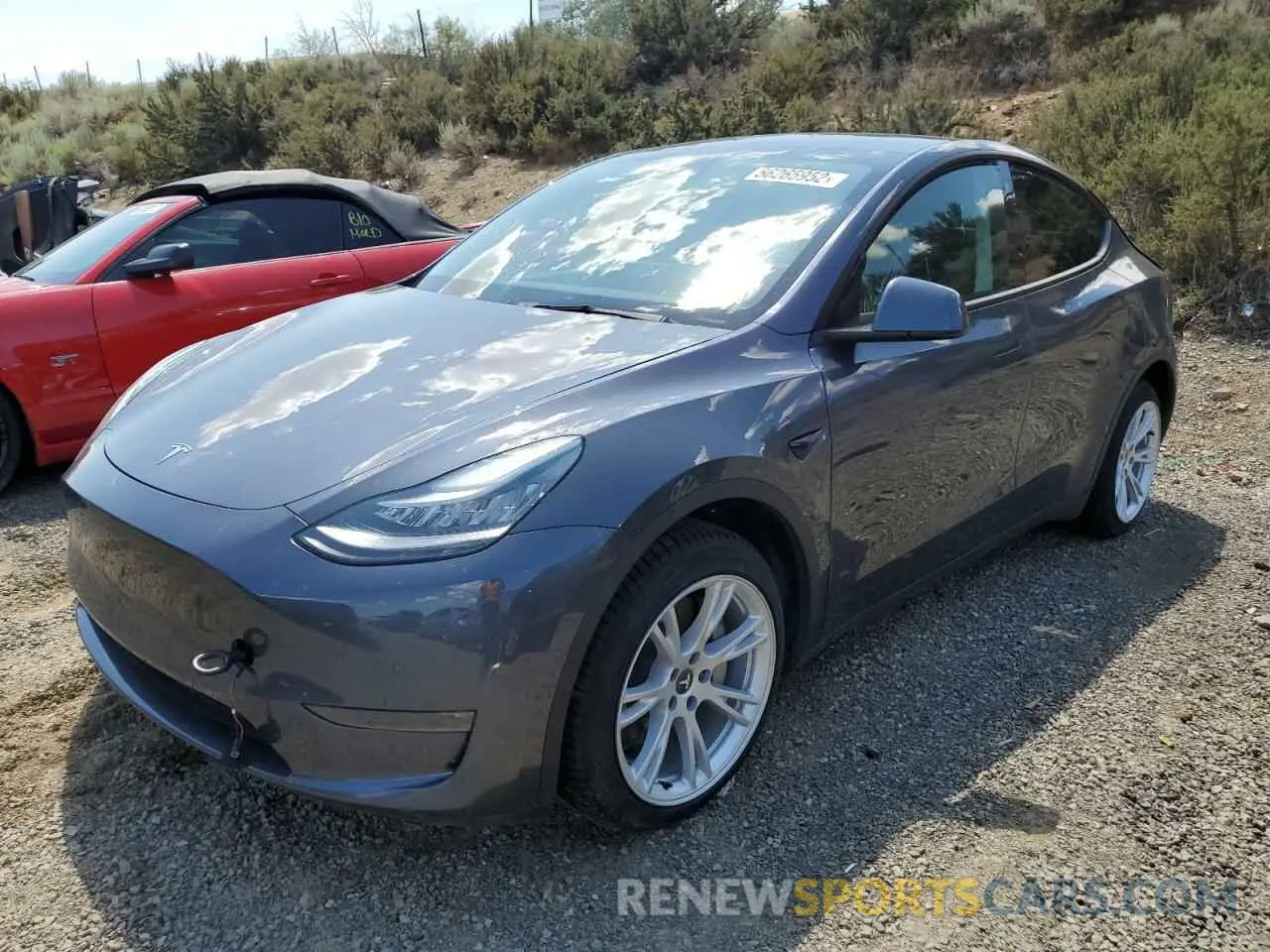 2 Photograph of a damaged car 5YJYGDEE3MF089452 TESLA MODEL Y 2021