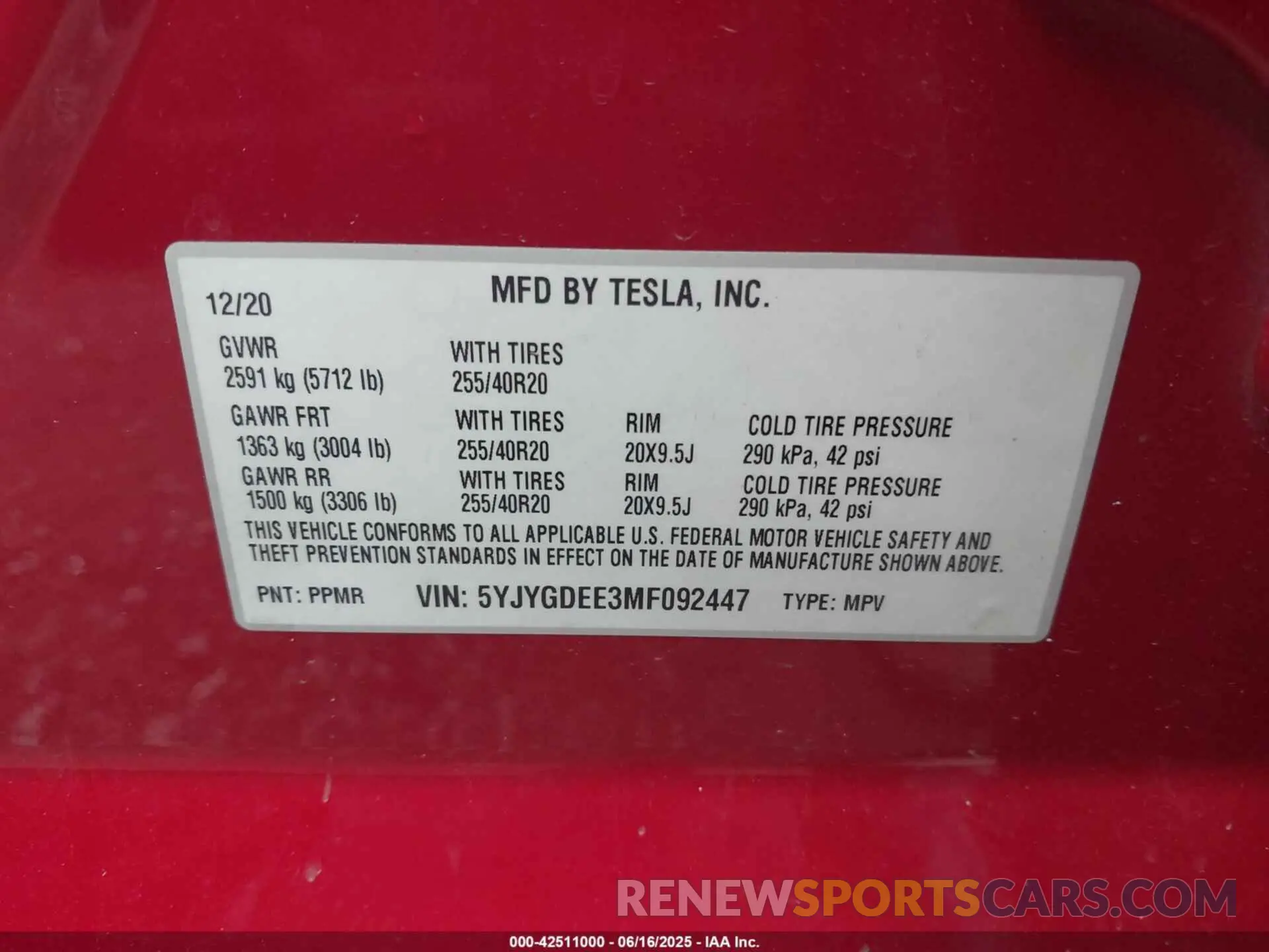 9 Фотография поврежденного автомобиля 5YJYGDEE3MF092447 TESLA MODEL Y 2021
