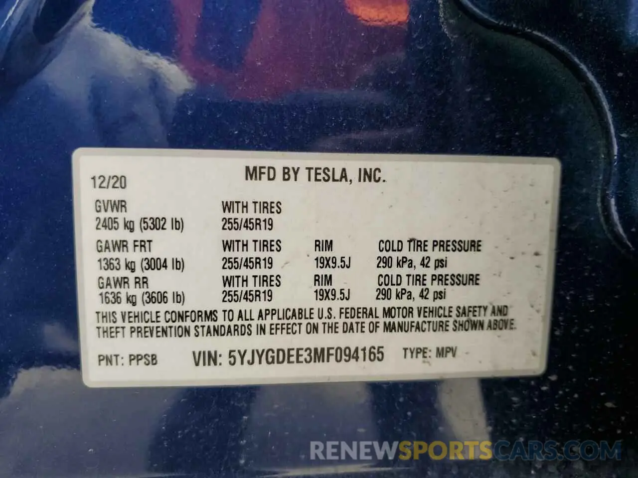 14 Фотография поврежденного автомобиля 5YJYGDEE3MF094165 TESLA MODEL Y 2021