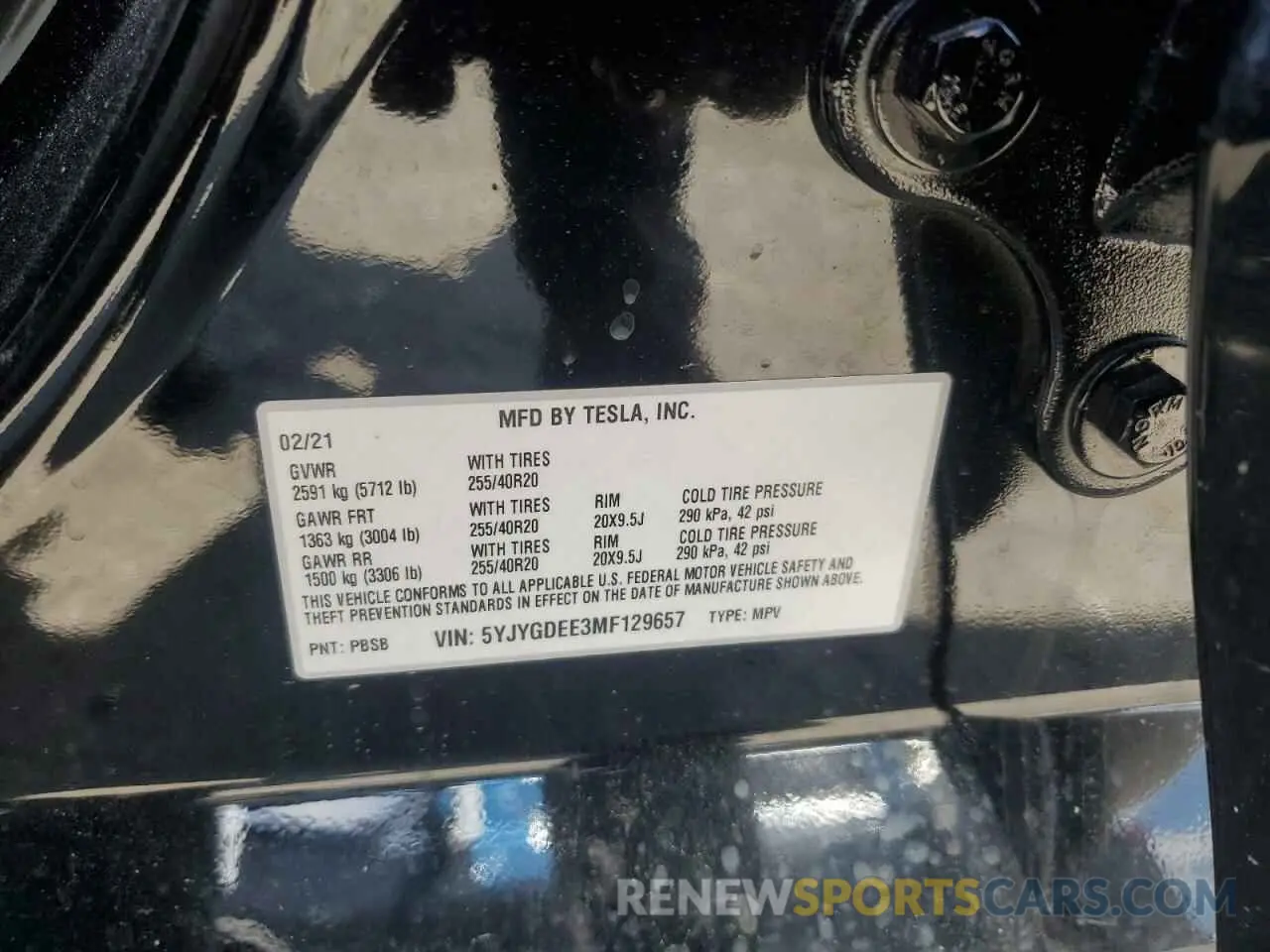 12 Фотография поврежденного автомобиля 5YJYGDEE3MF129657 TESLA MODEL Y 2021