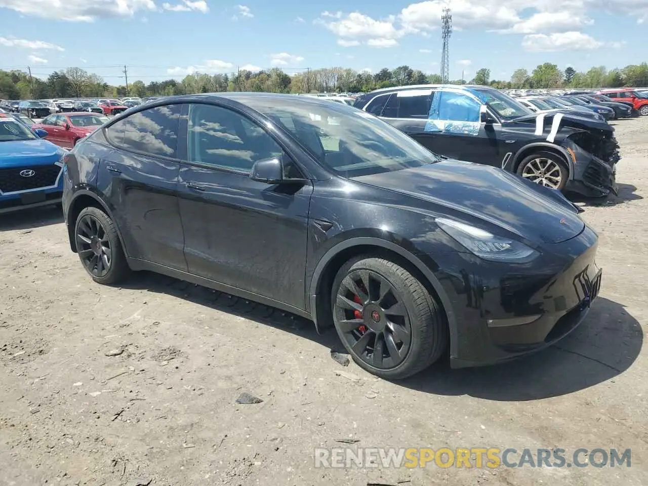 4 Фотография поврежденного автомобиля 5YJYGDEE3MF129657 TESLA MODEL Y 2021