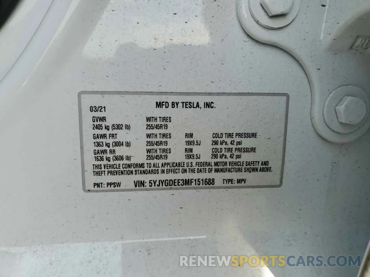 15 Фотография поврежденного автомобиля 5YJYGDEE3MF151688 TESLA MODEL Y 2021