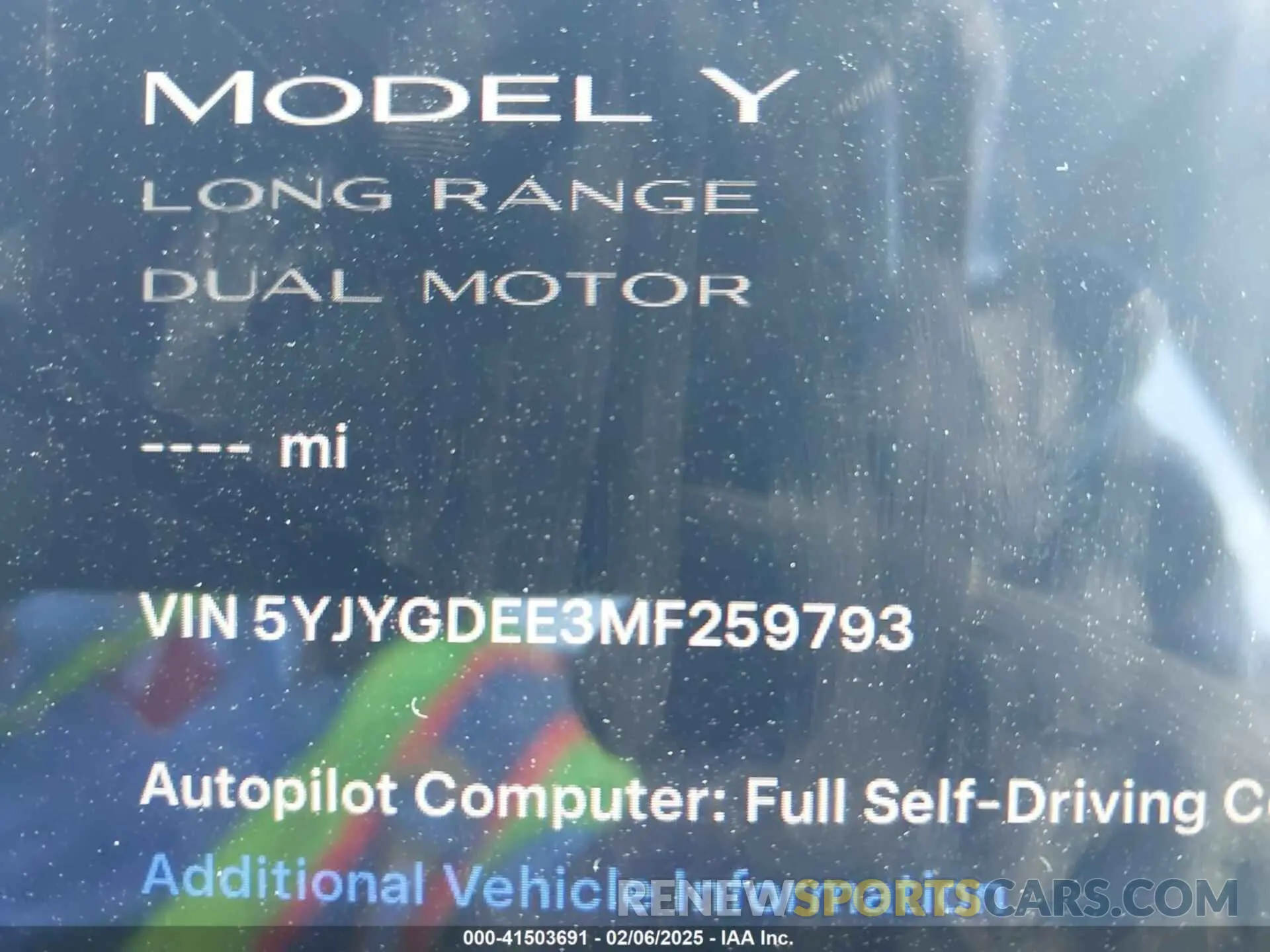 15 Фотография поврежденного автомобиля 5YJYGDEE3MF259793 TESLA MODEL Y 2021