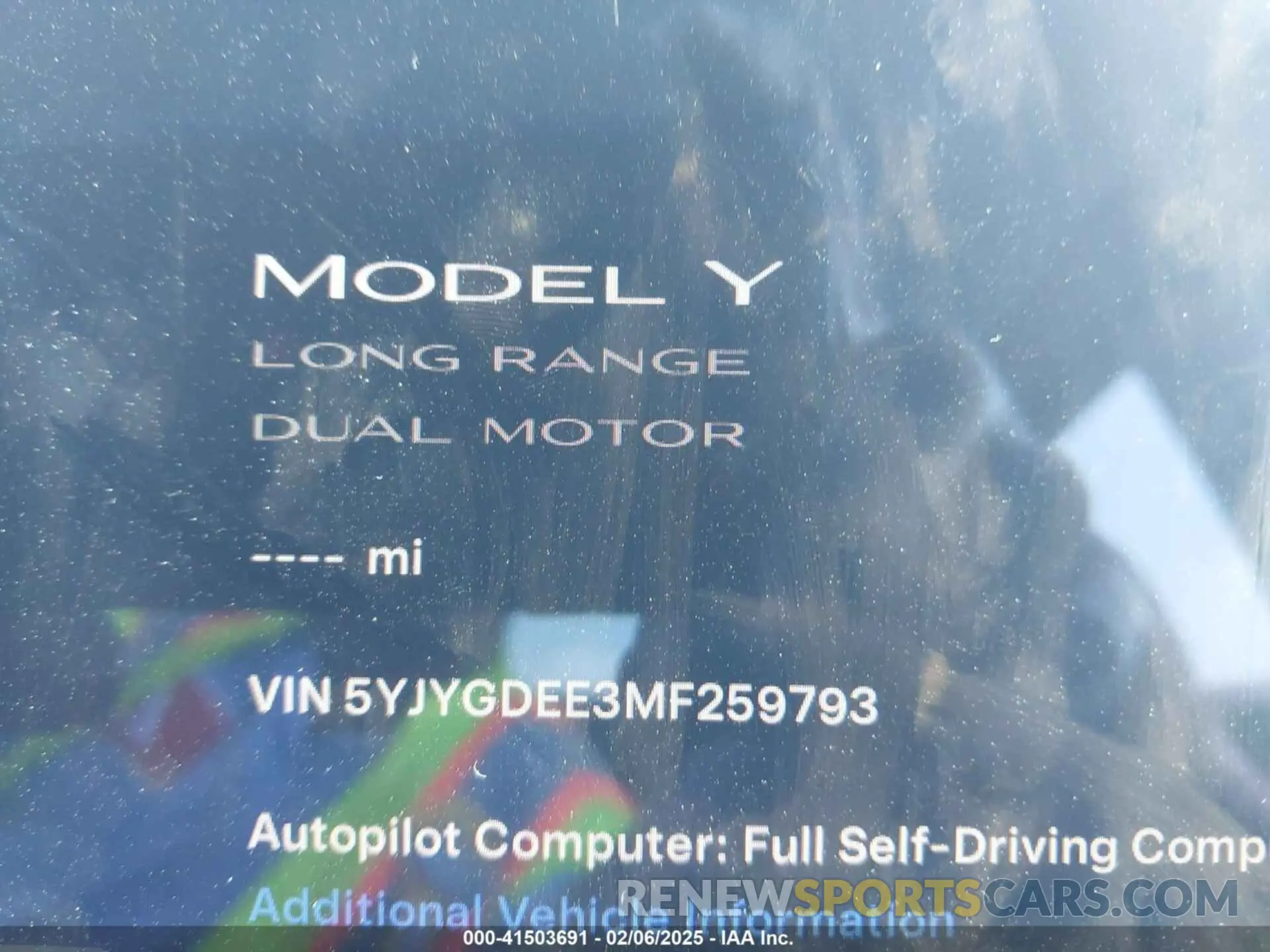 7 Фотография поврежденного автомобиля 5YJYGDEE3MF259793 TESLA MODEL Y 2021