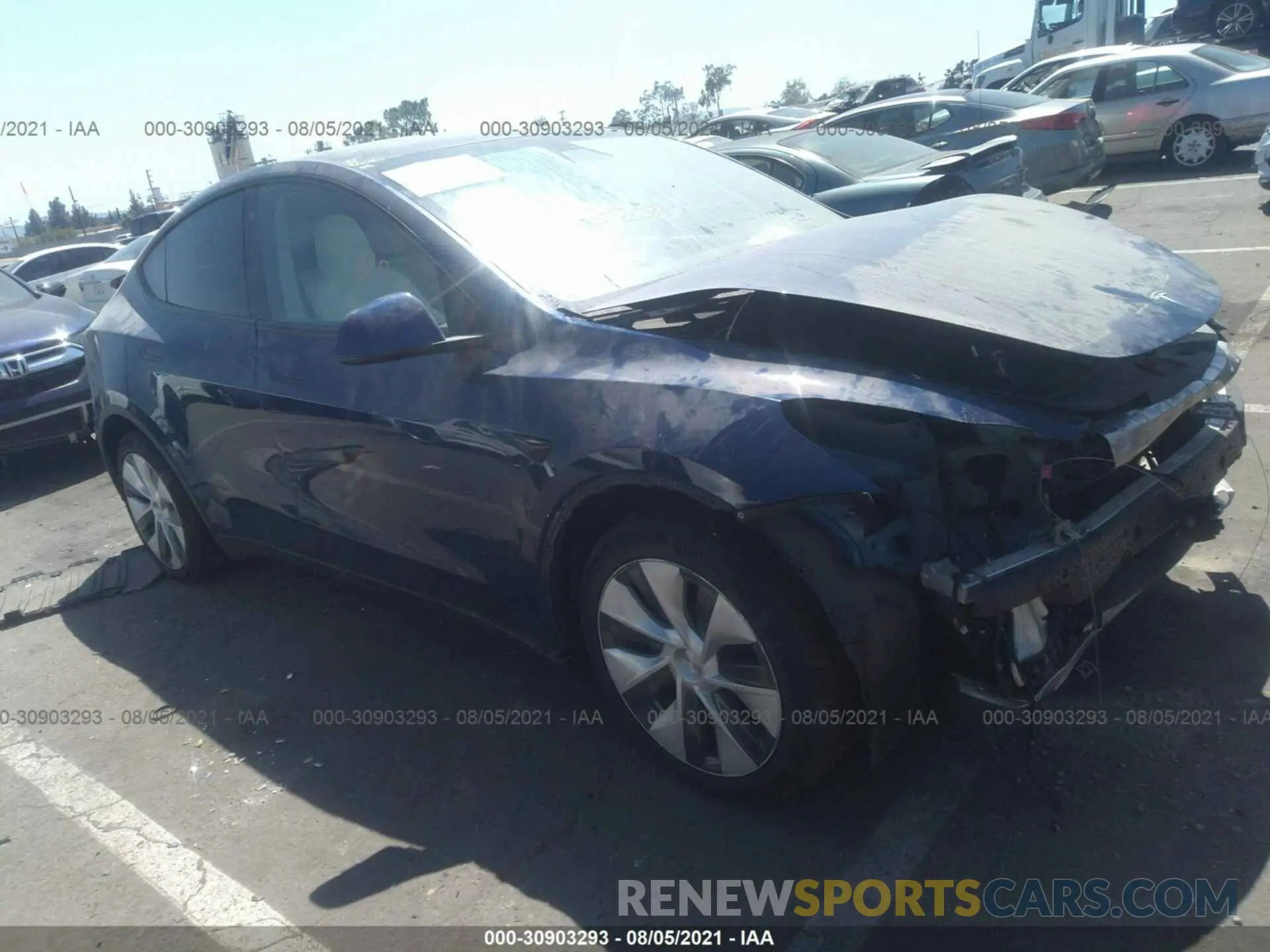 1 Photograph of a damaged car 5YJYGDEE4MF069355 TESLA MODEL Y 2021