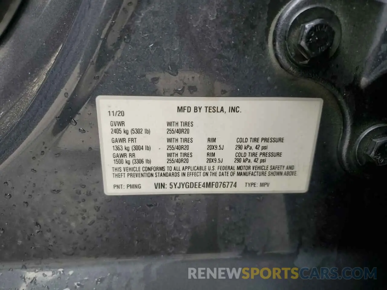 14 Photograph of a damaged car 5YJYGDEE4MF076774 TESLA MODEL Y 2021