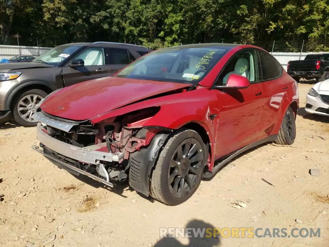 2 Фотография поврежденного автомобиля 5YJYGDEE4MF088858 TESLA MODEL Y 2021