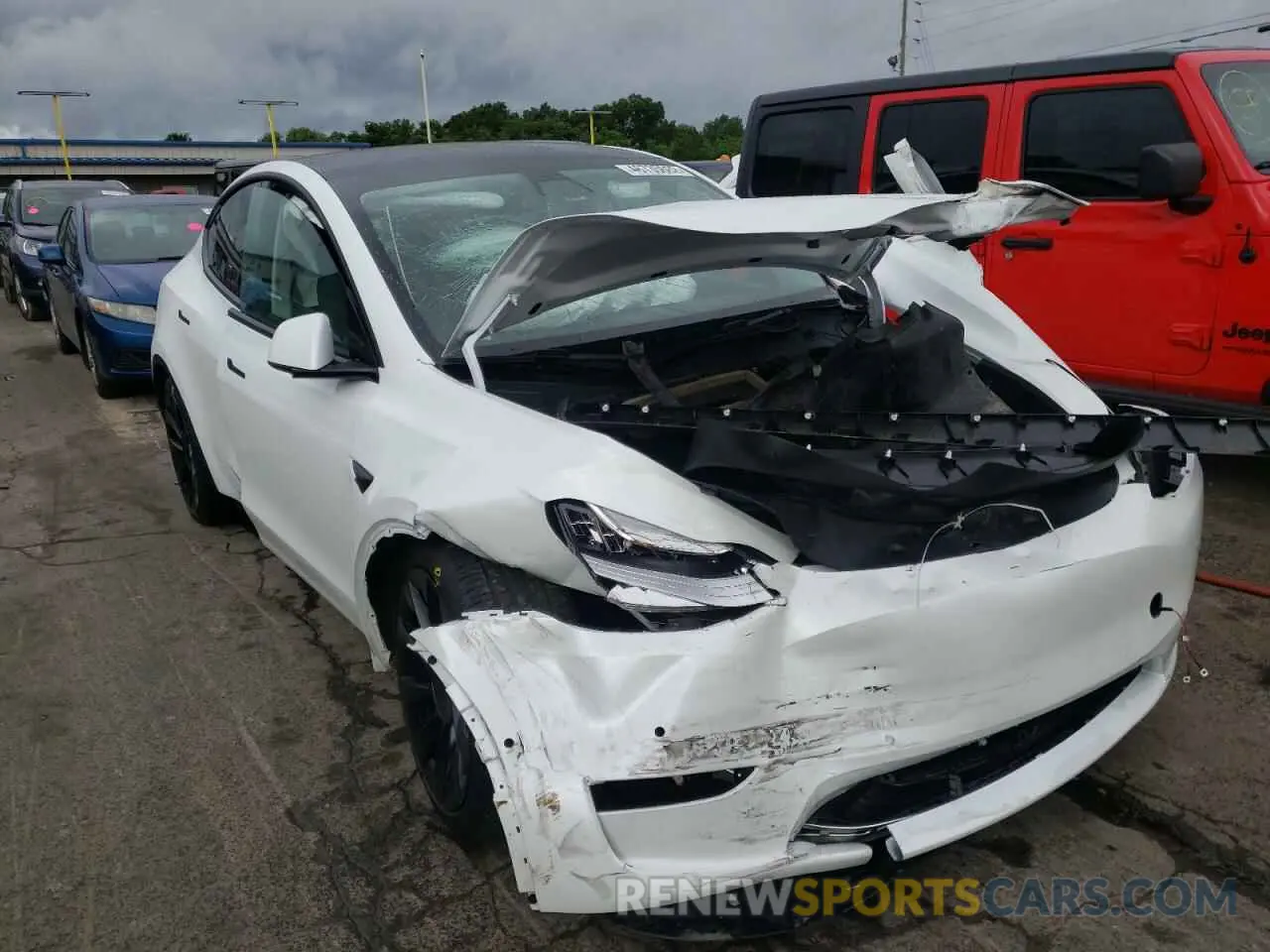 1 Photograph of a damaged car 5YJYGDEE4MF209310 TESLA MODEL Y 2021