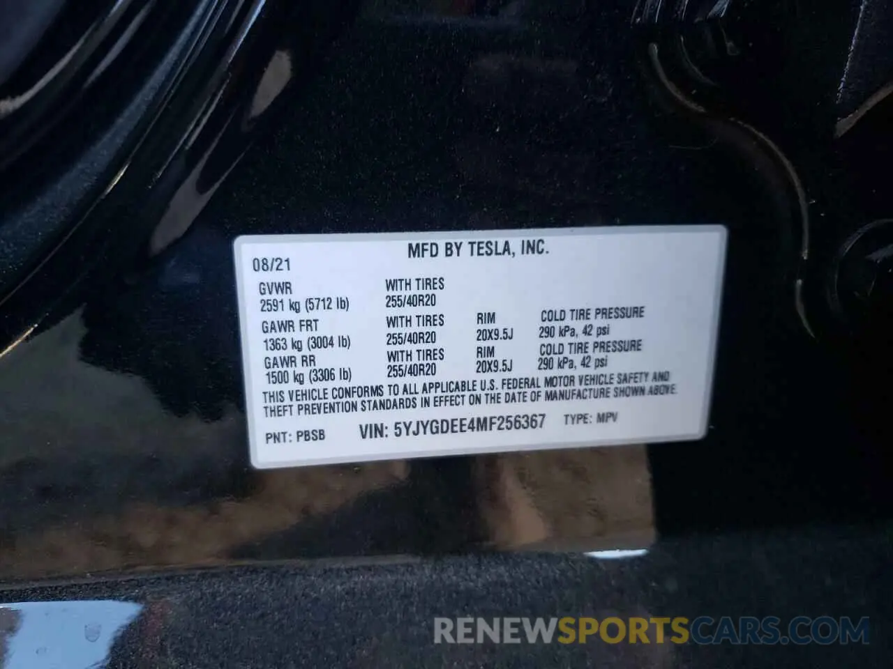 10 Фотография поврежденного автомобиля 5YJYGDEE4MF256367 TESLA MODEL Y 2021