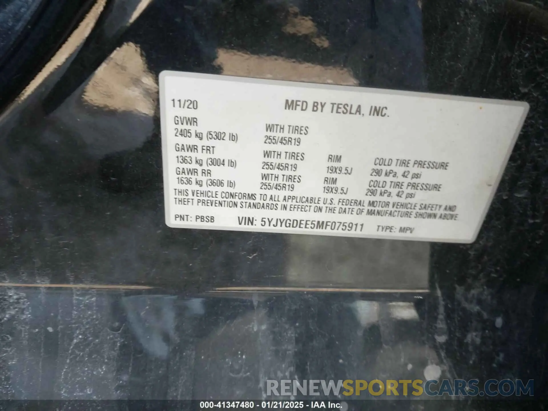 9 Photograph of a damaged car 5YJYGDEE5MF075911 TESLA MODEL Y 2021