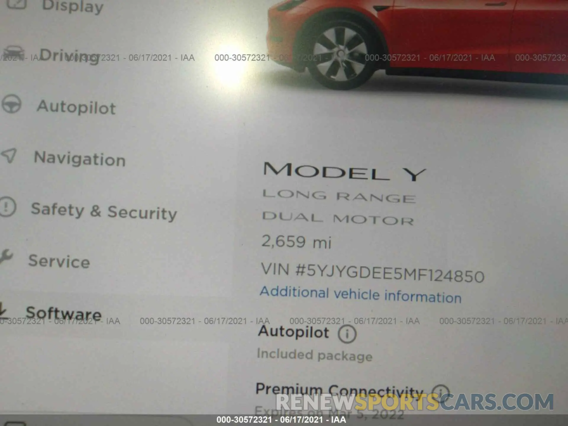 7 Photograph of a damaged car 5YJYGDEE5MF124850 TESLA MODEL Y 2021