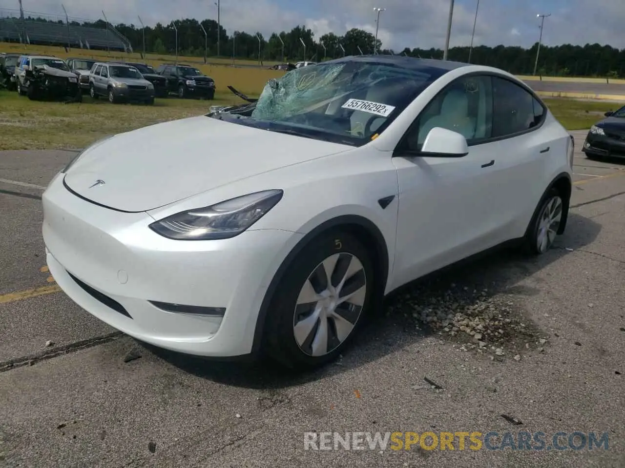 2 Photograph of a damaged car 5YJYGDEE5MF187401 TESLA MODEL Y 2021