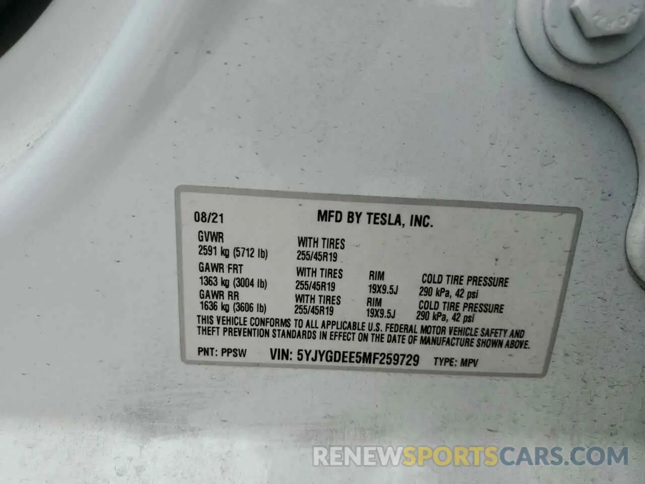 13 Фотография поврежденного автомобиля 5YJYGDEE5MF259729 TESLA MODEL Y 2021