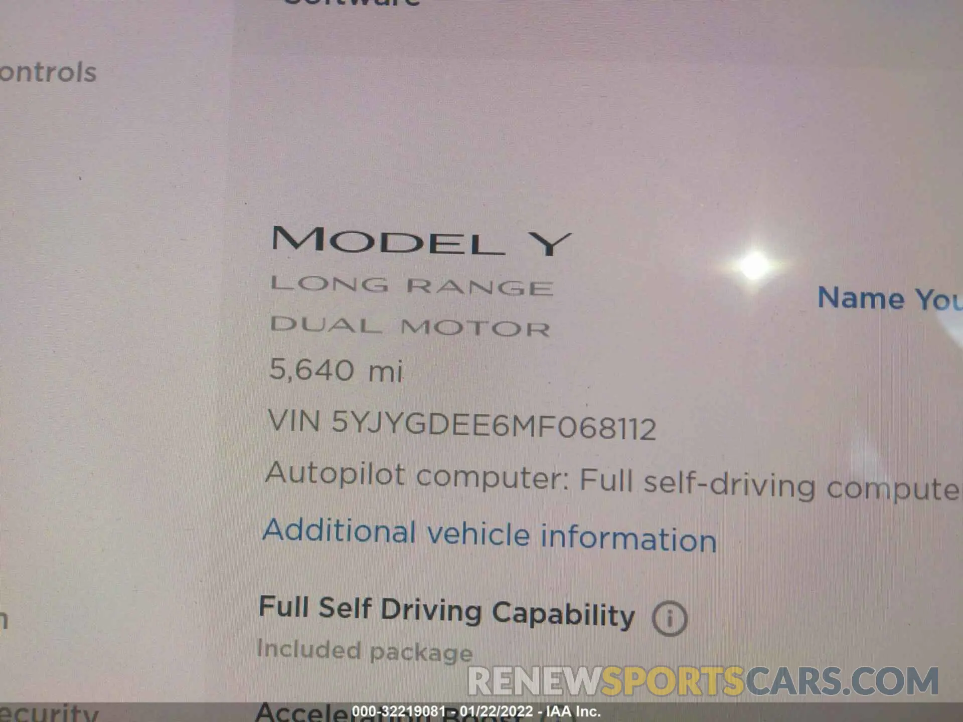 7 Photograph of a damaged car 5YJYGDEE6MF068112 TESLA MODEL Y 2021