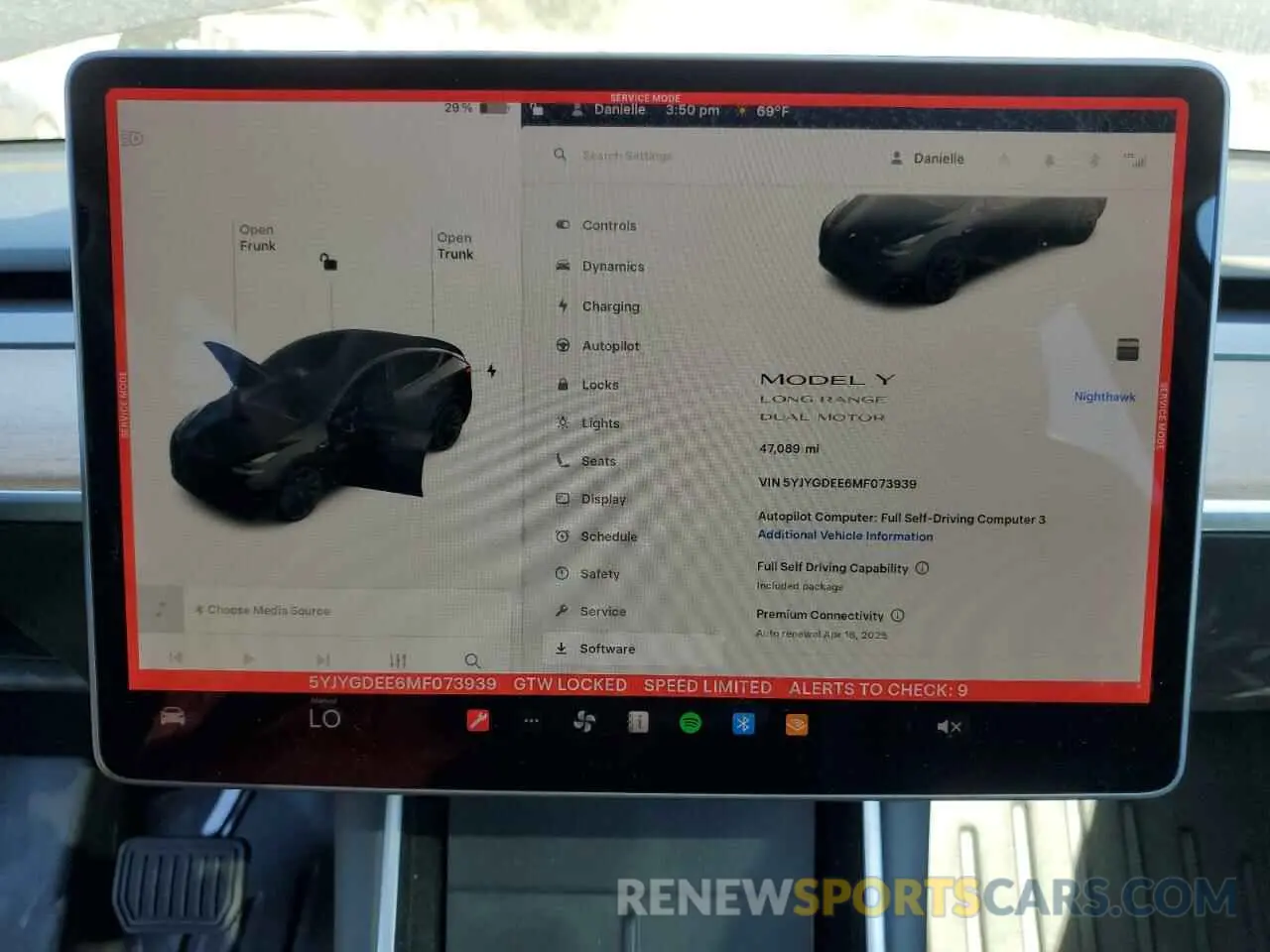 9 Фотография поврежденного автомобиля 5YJYGDEE6MF073939 TESLA MODEL Y 2021