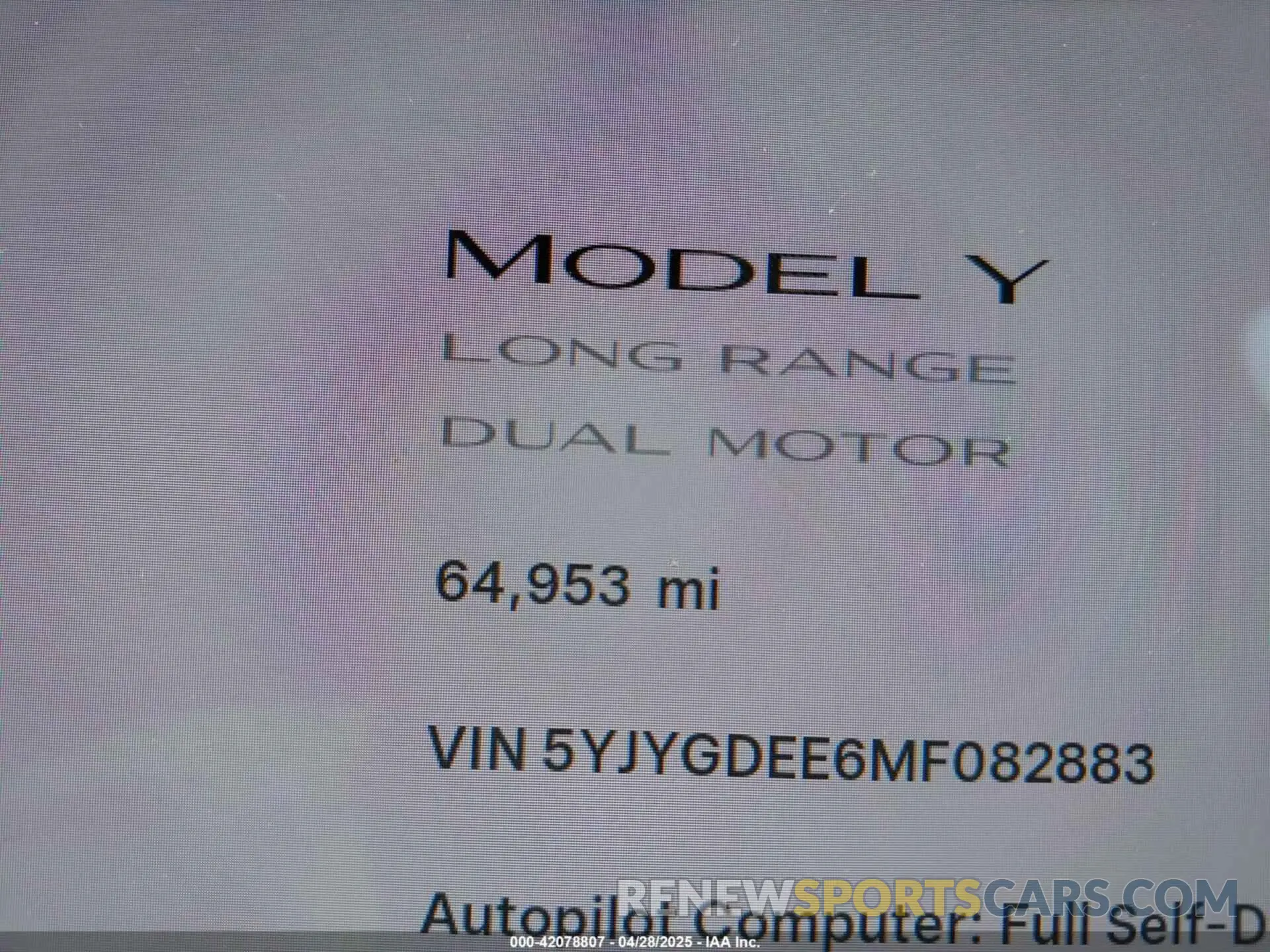 16 Фотография поврежденного автомобиля 5YJYGDEE6MF082883 TESLA MODEL Y 2021
