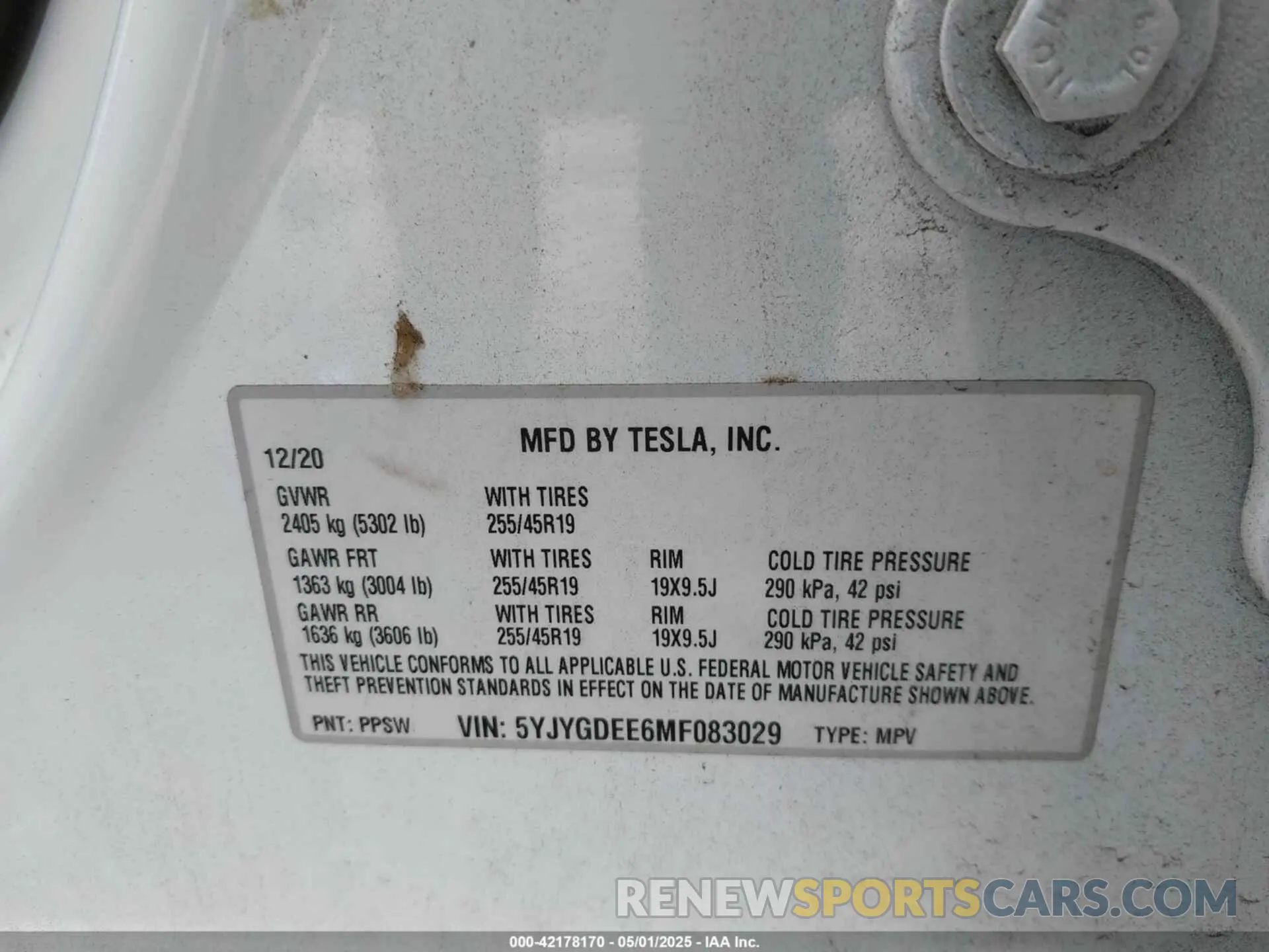 9 Фотография поврежденного автомобиля 5YJYGDEE6MF083029 TESLA MODEL Y 2021