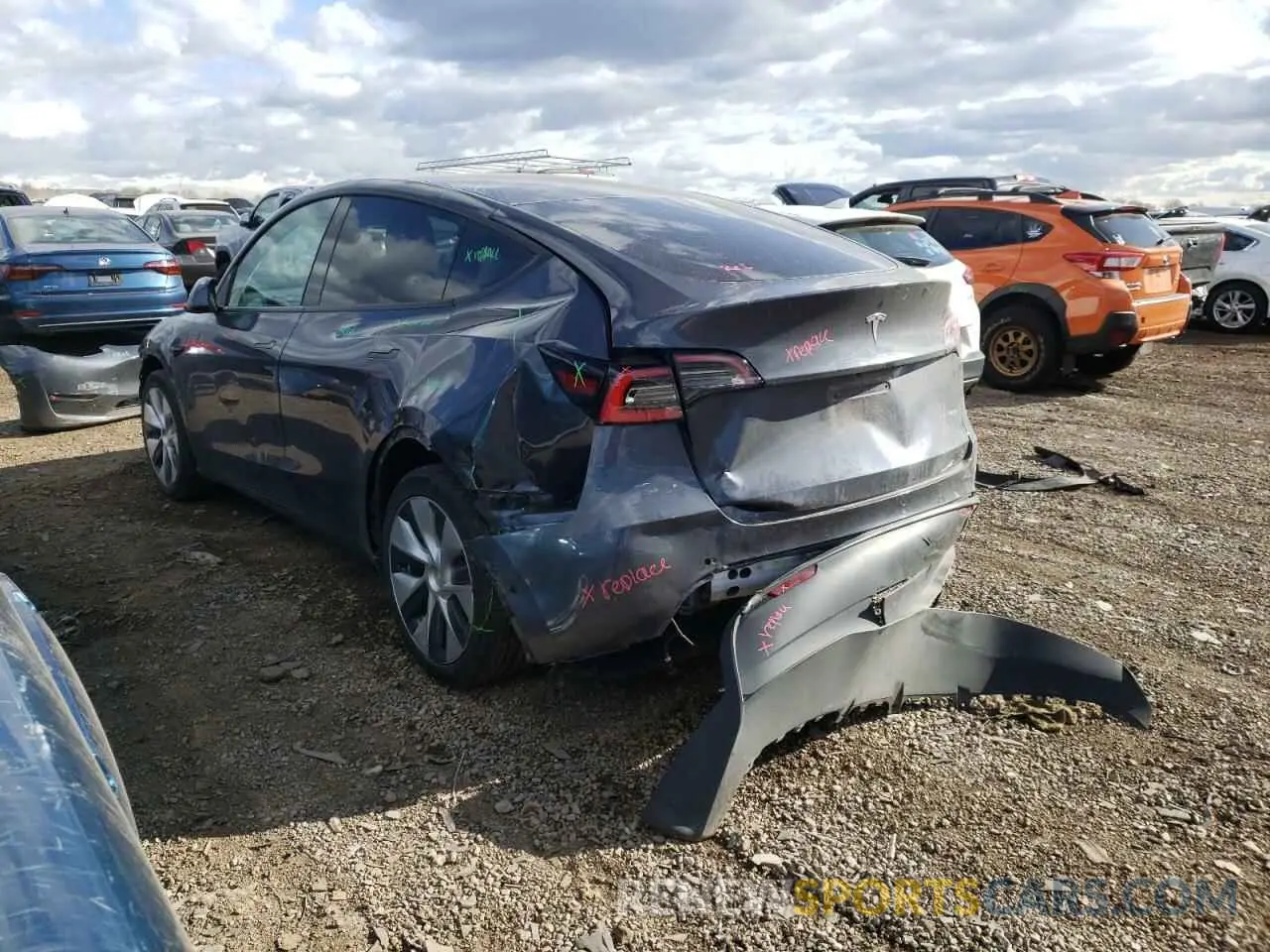 2 Фотография поврежденного автомобиля 5YJYGDEE6MF083323 TESLA MODEL Y 2021