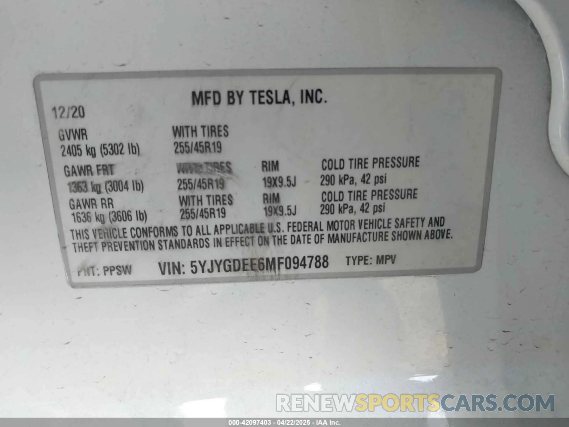 9 Photograph of a damaged car 5YJYGDEE6MF094788 TESLA MODEL Y 2021