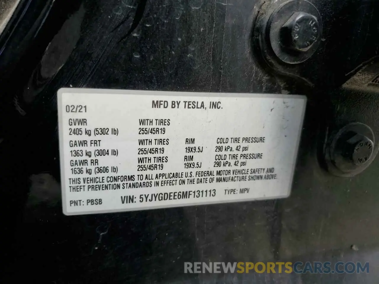 14 Photograph of a damaged car 5YJYGDEE6MF131113 TESLA MODEL Y 2021
