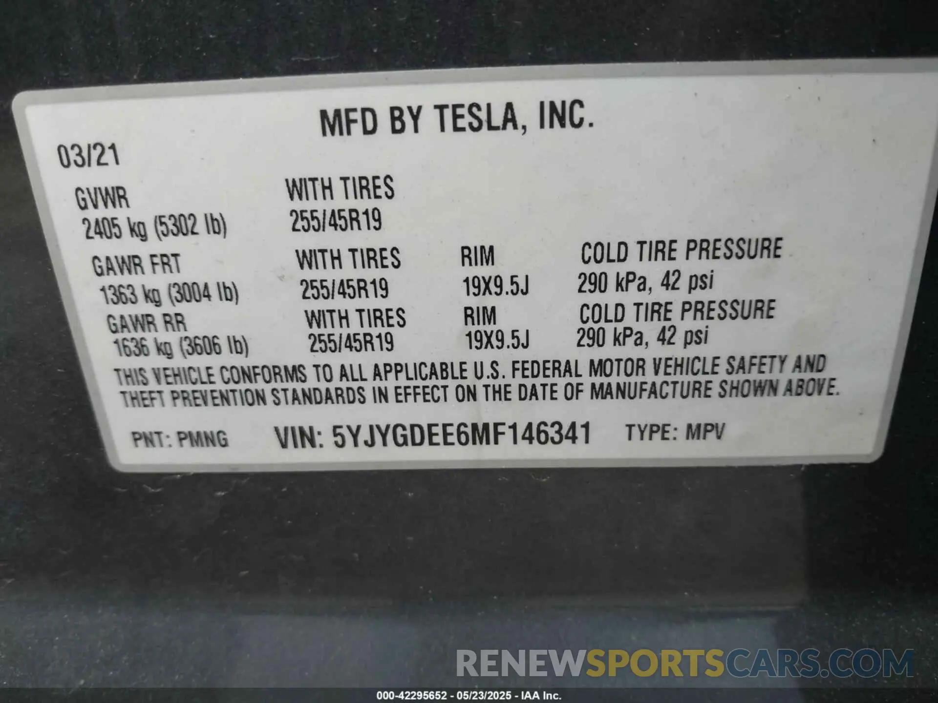 9 Photograph of a damaged car 5YJYGDEE6MF146341 TESLA MODEL Y 2021