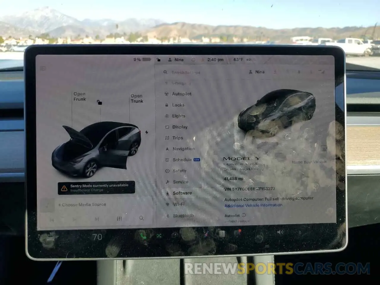 9 Фотография поврежденного автомобиля 5YJYGDEE6MF153273 TESLA MODEL Y 2021