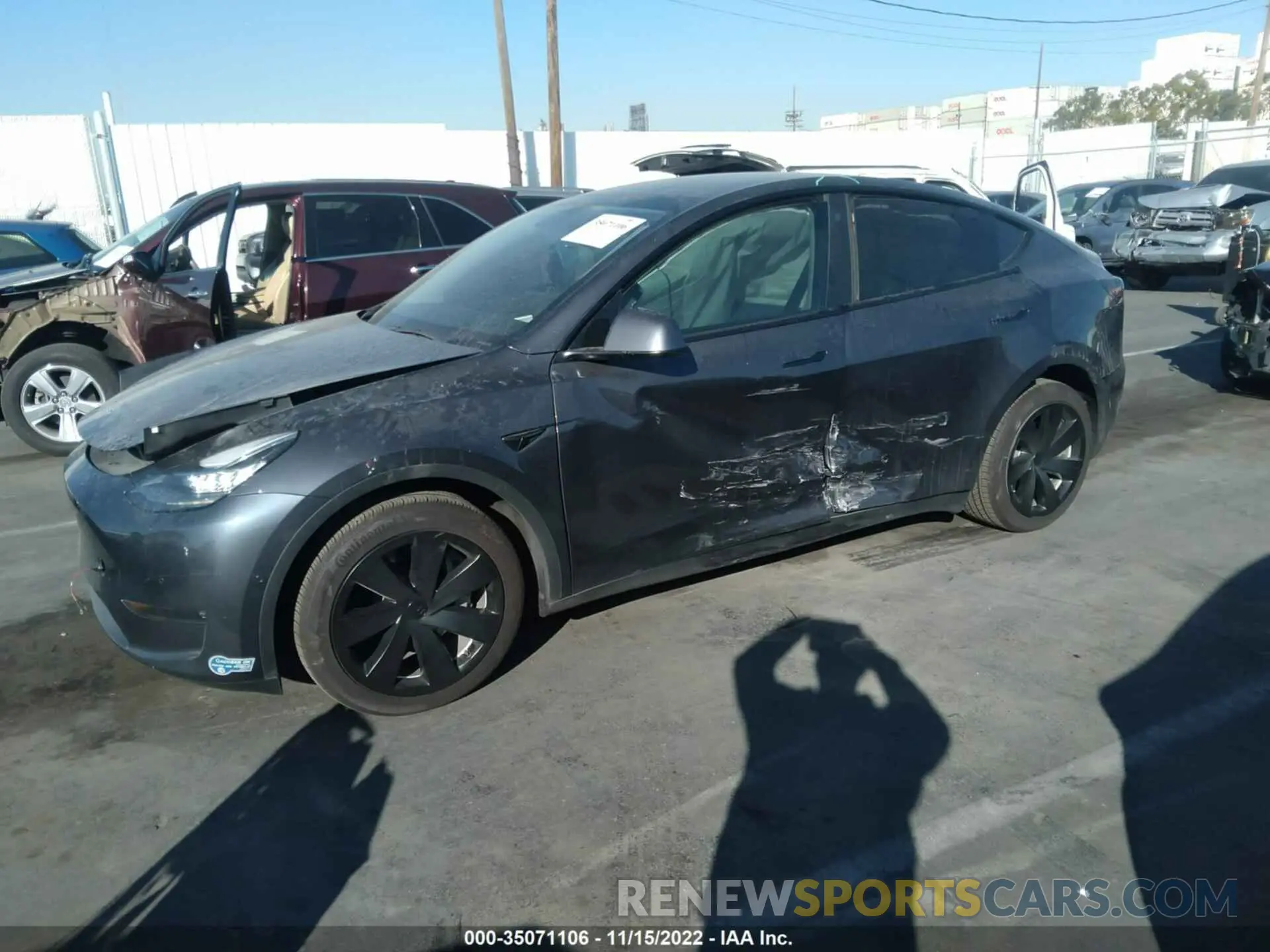 2 Фотография поврежденного автомобиля 5YJYGDEE6MF201676 TESLA MODEL Y 2021