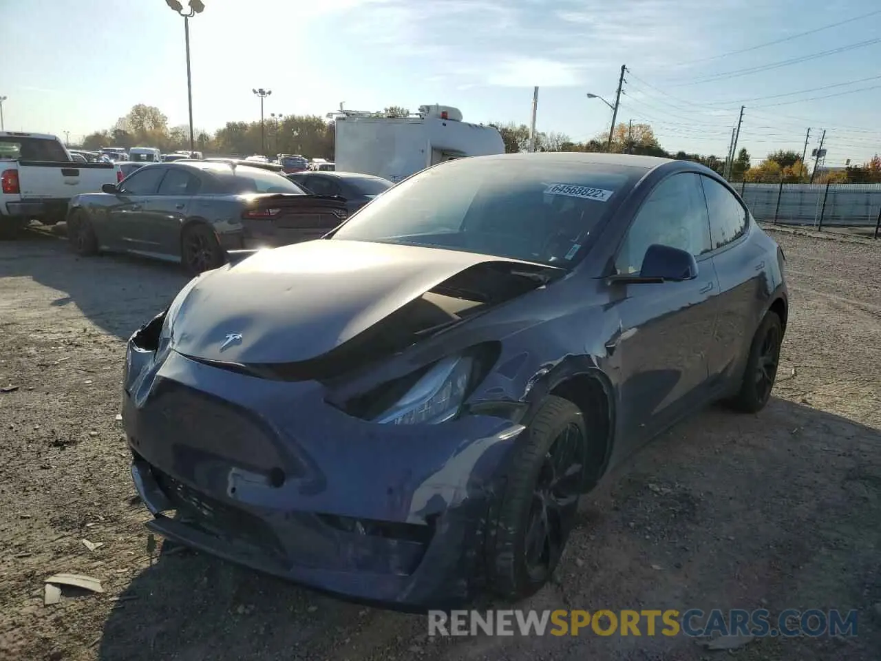 2 Photograph of a damaged car 5YJYGDEE6MF263093 TESLA MODEL Y 2021