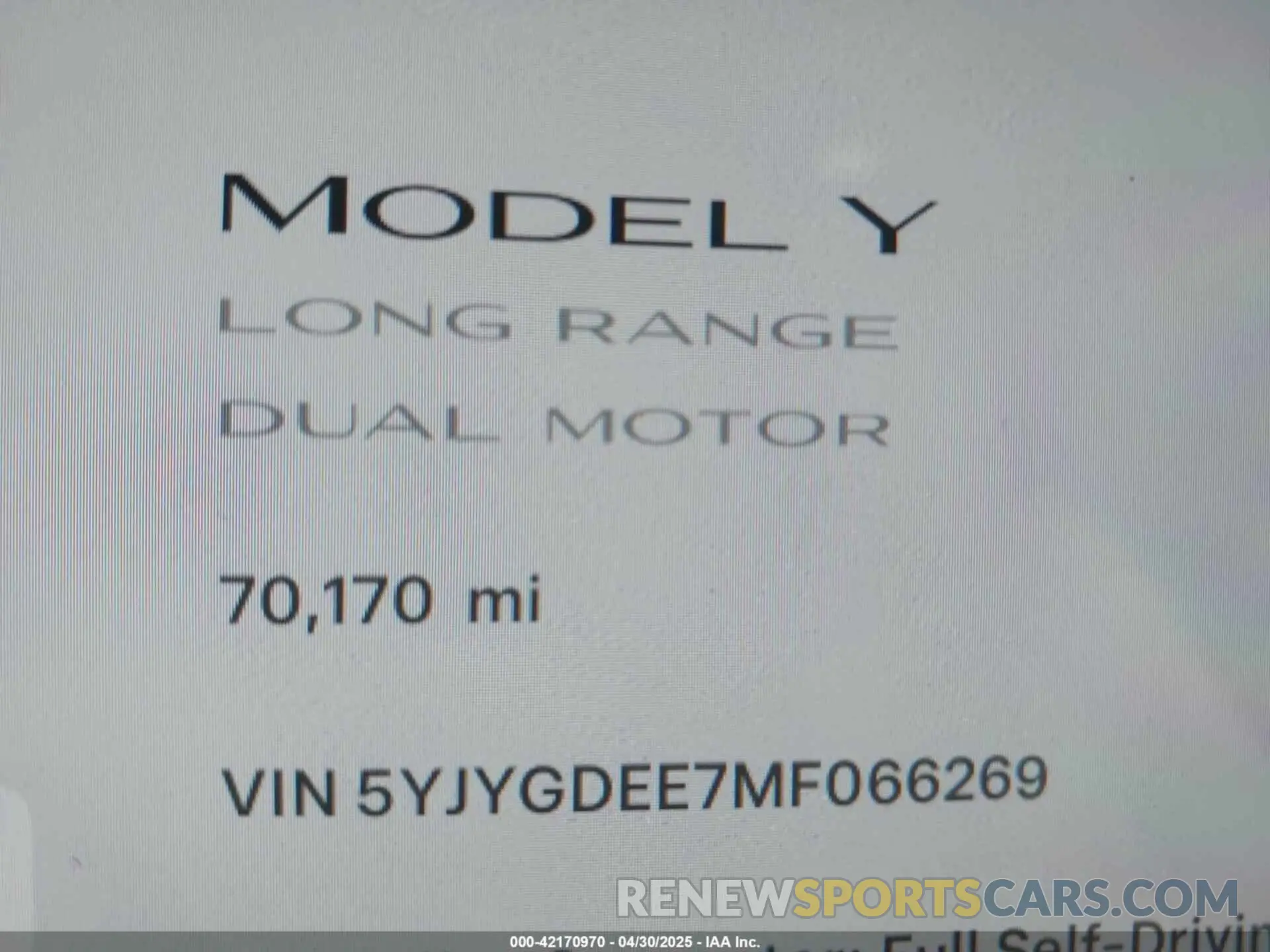 15 Фотография поврежденного автомобиля 5YJYGDEE7MF066269 TESLA MODEL Y 2021