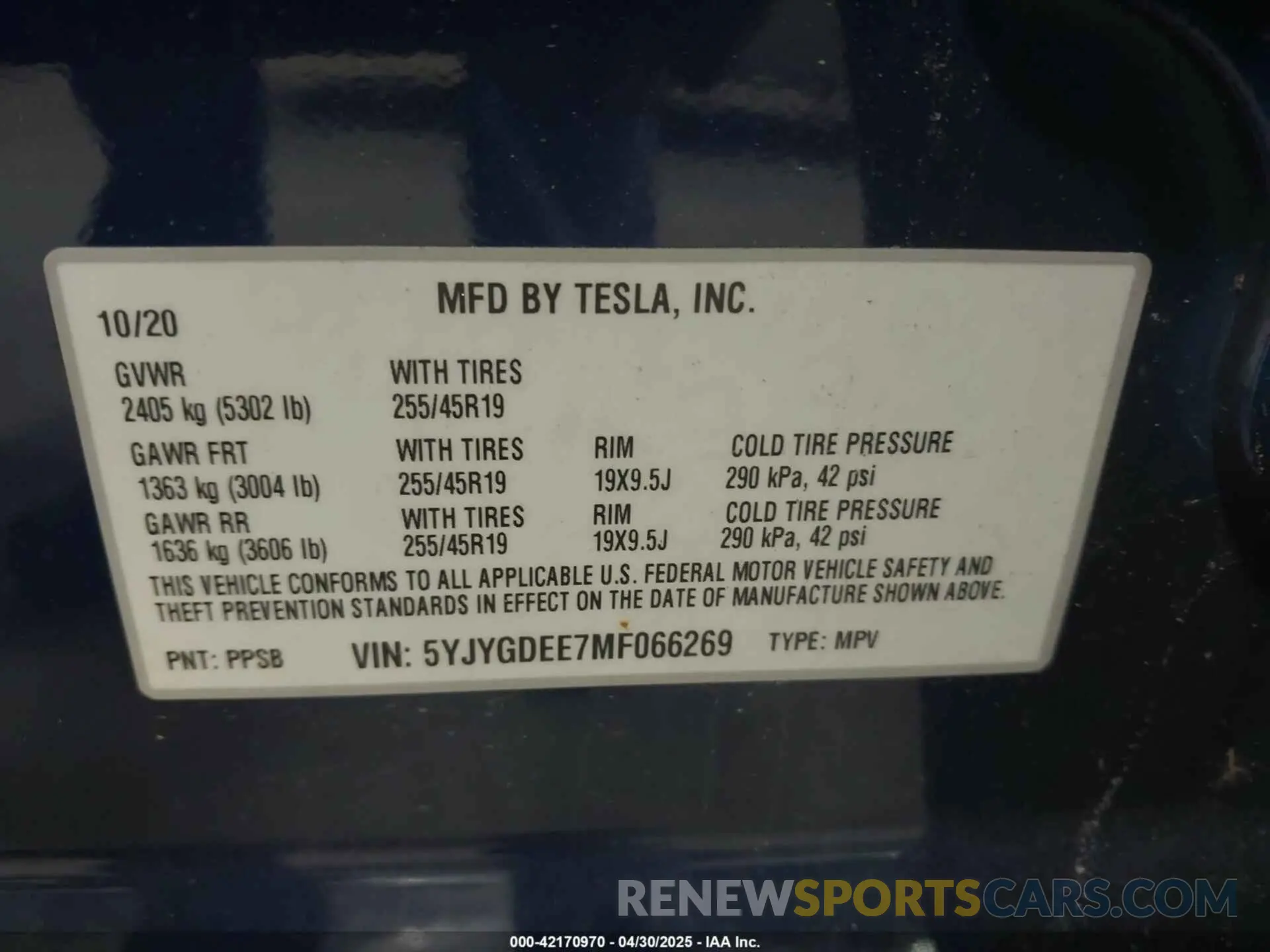 9 Фотография поврежденного автомобиля 5YJYGDEE7MF066269 TESLA MODEL Y 2021