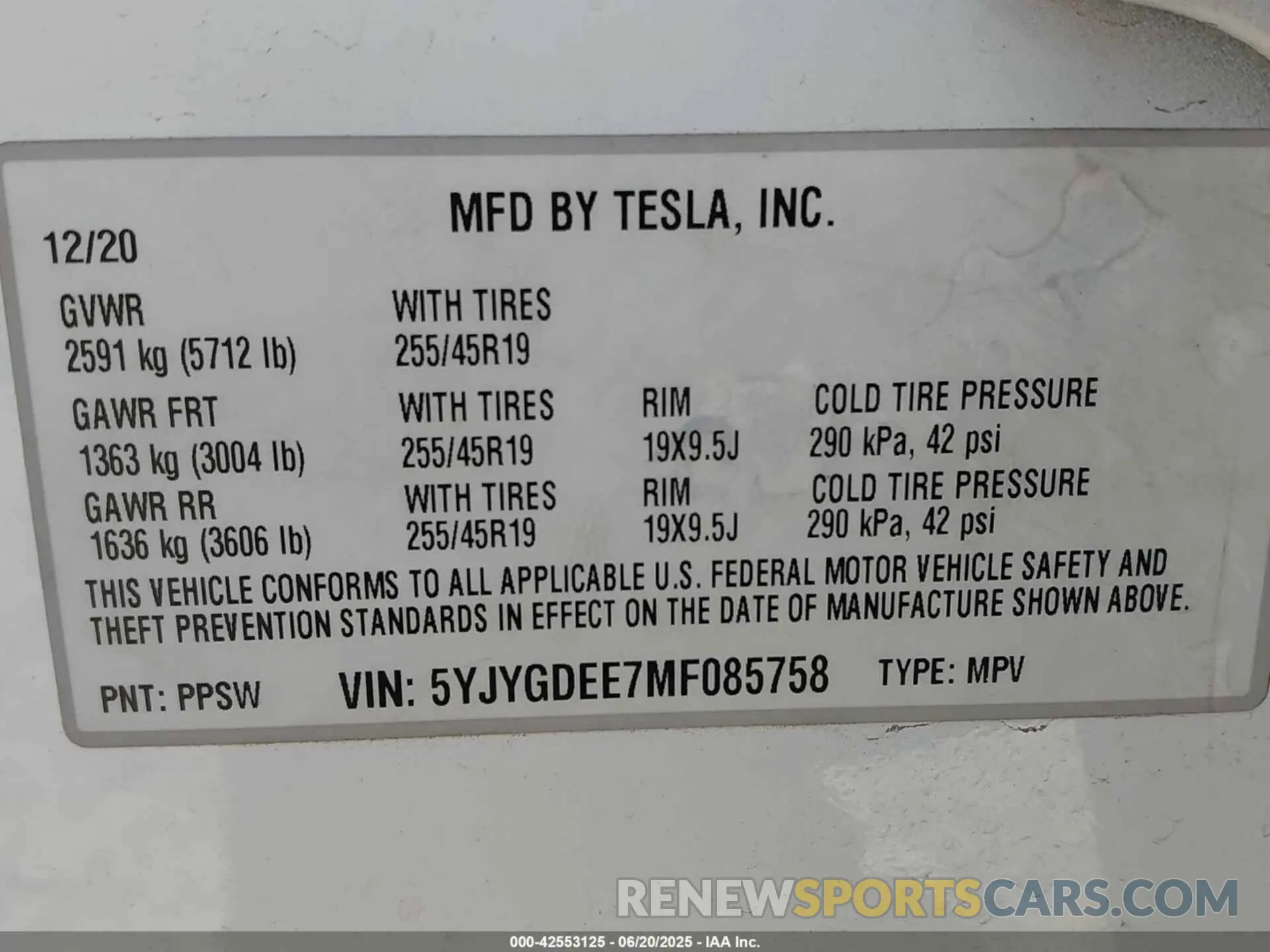 9 Фотография поврежденного автомобиля 5YJYGDEE7MF085758 TESLA MODEL Y 2021