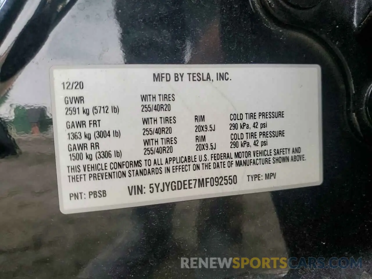 12 Photograph of a damaged car 5YJYGDEE7MF092550 TESLA MODEL Y 2021