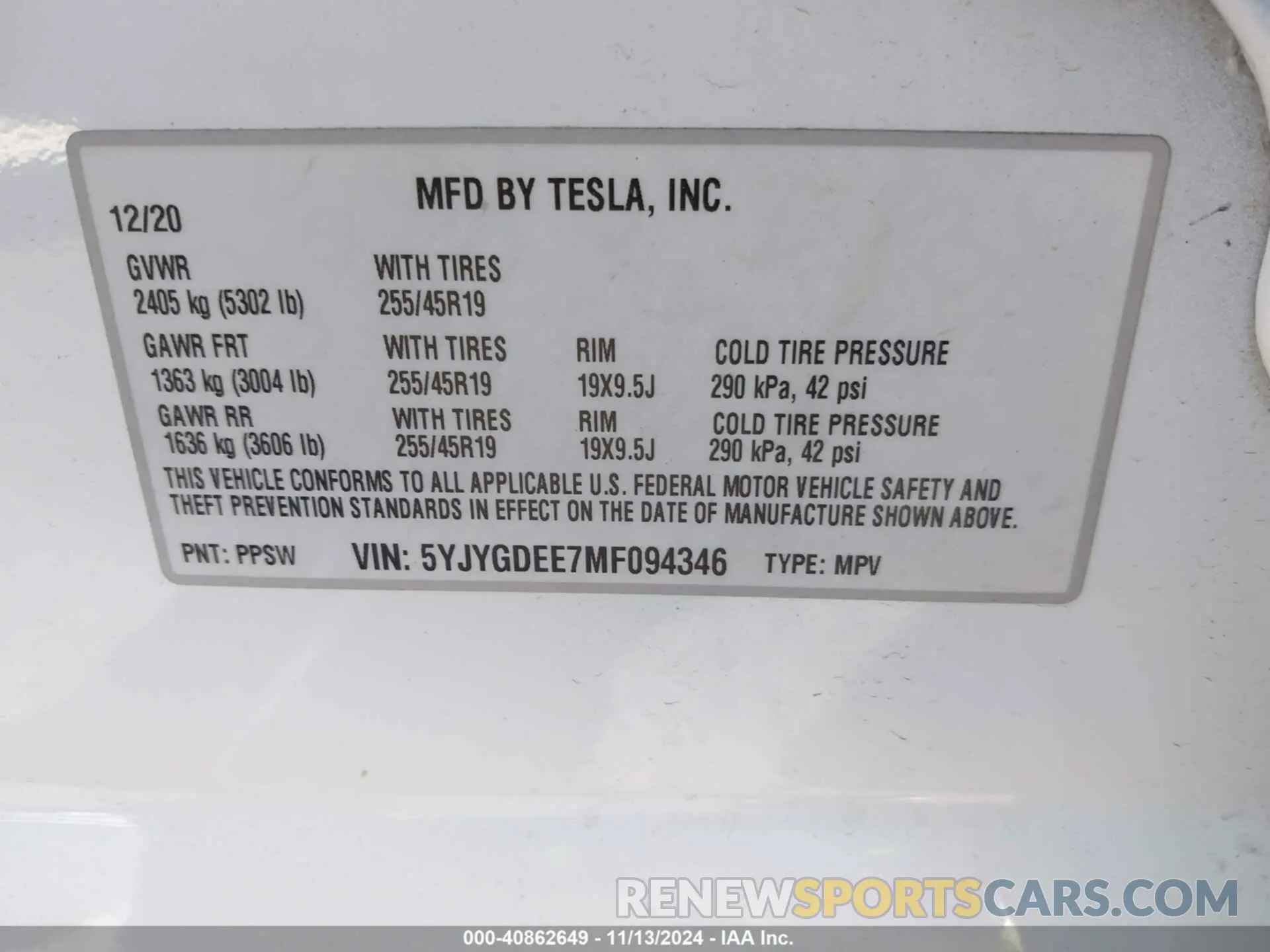 9 Фотография поврежденного автомобиля 5YJYGDEE7MF094346 TESLA MODEL Y 2021