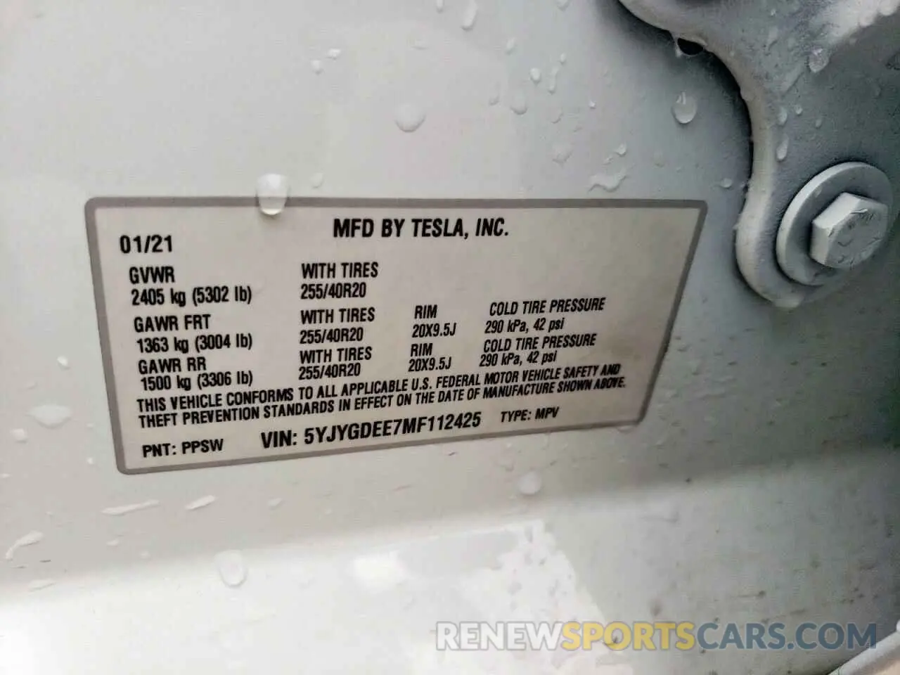 12 Photograph of a damaged car 5YJYGDEE7MF112425 TESLA MODEL Y 2021