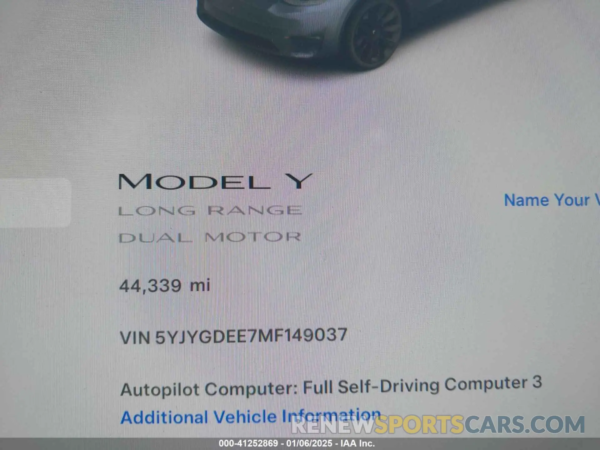 15 Фотография поврежденного автомобиля 5YJYGDEE7MF149037 TESLA MODEL Y 2021