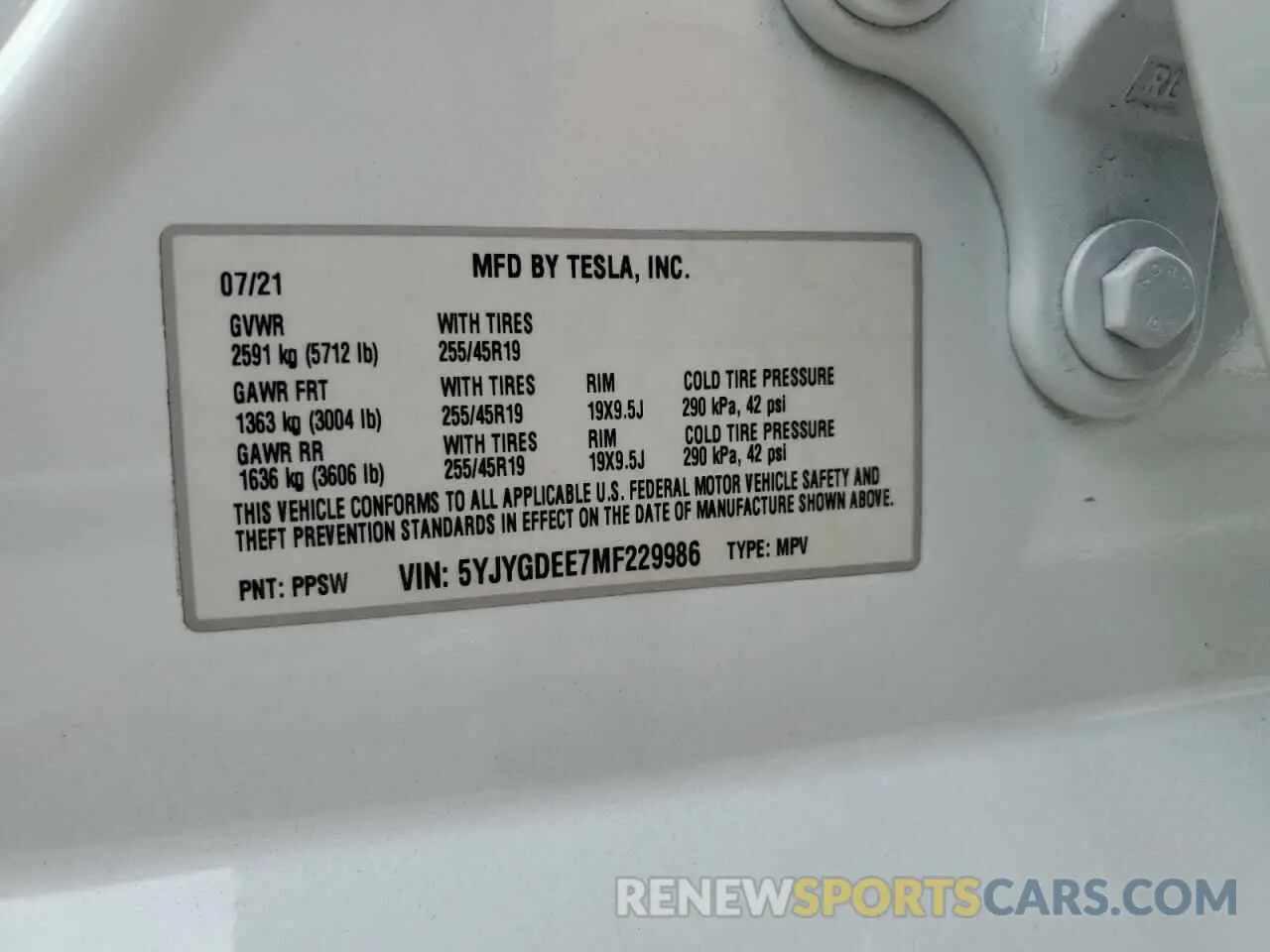 13 Photograph of a damaged car 5YJYGDEE7MF229986 TESLA MODEL Y 2021