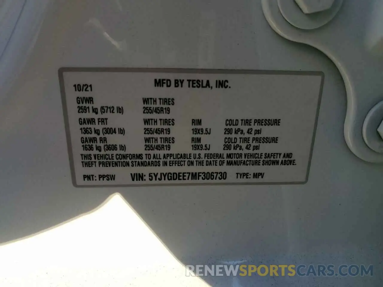 14 Photograph of a damaged car 5YJYGDEE7MF306730 TESLA MODEL Y 2021